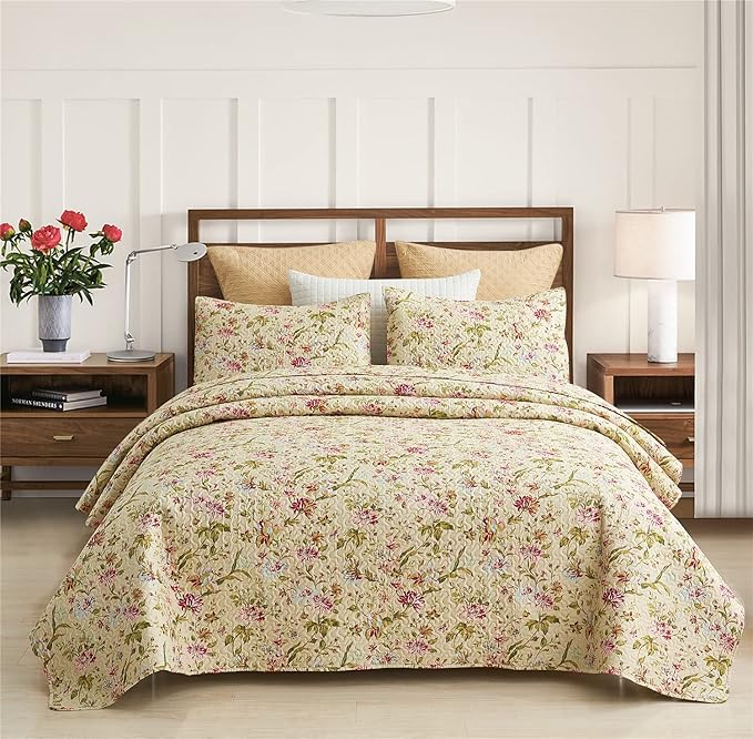 Queen Quilt Set, 3-Piece Queen Size Quilt Sets with 2 Pillow Shams