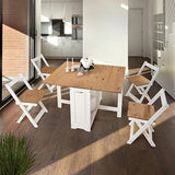 Santos Butterfly Dining Set - 5 Piece Folding Table with 4 Nesting Chairs