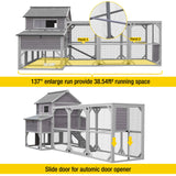 Chicken Coop Extra Large Chicken House for 8-10 Chickens, Outdoor Wooden