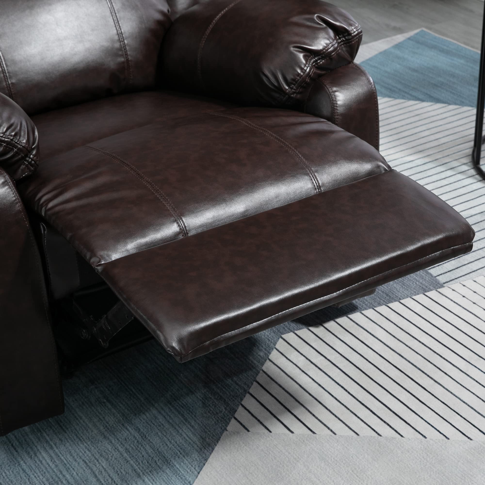LoungePro Manual Recliner Chair – PU Leather with Footrest