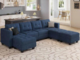 Sofa Set with Ottomans Oversized U Shaped Sofa Set with Storage Seat