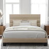 Queen Size Platform Bed Frame with Fabric Upholstered Headboard