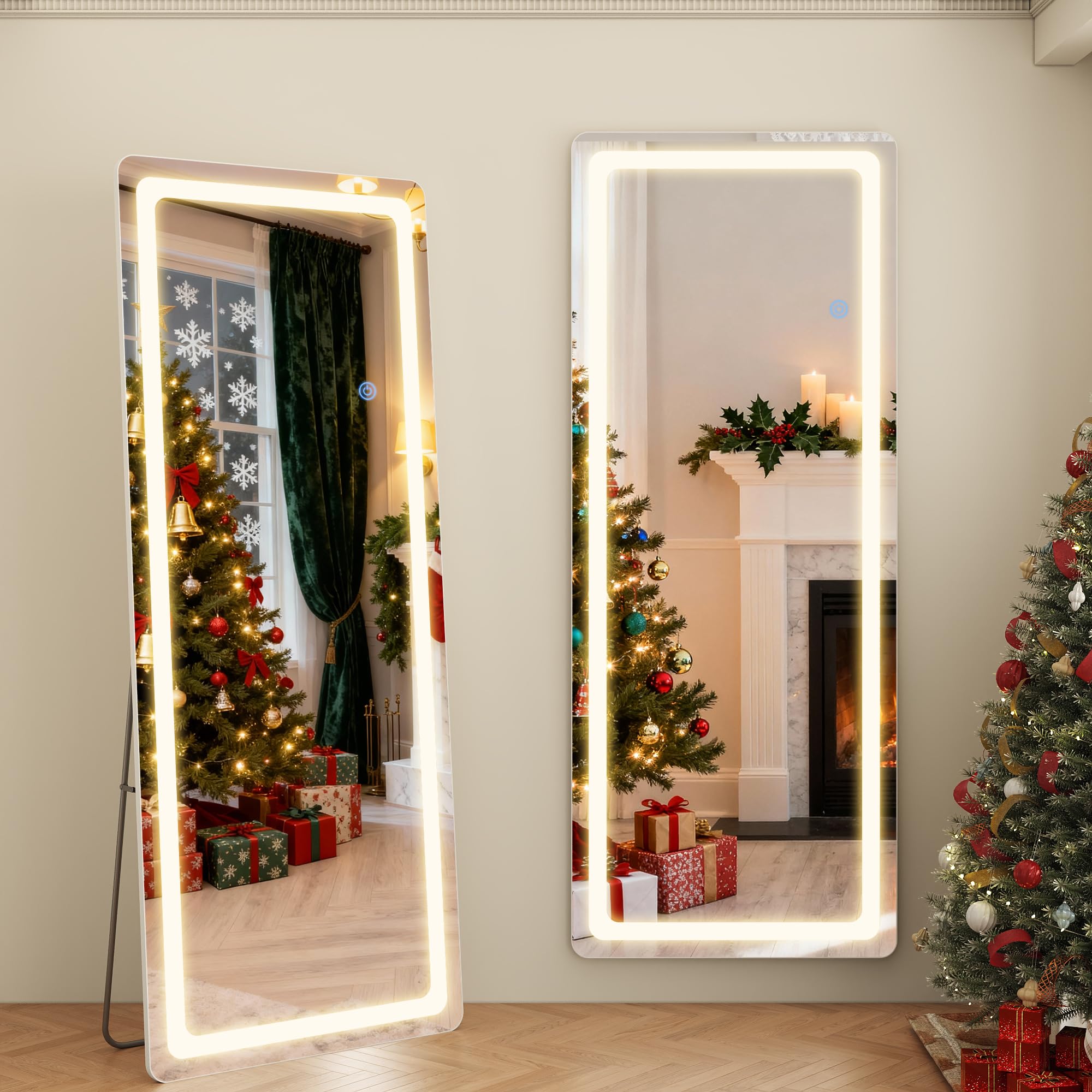 71" x 28" LED Full Length Mirror - Lighted Floor Standing & Wall Mount