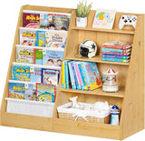 Tier Kids Bookshelf and Storage Organizer, Five Layer Sling Children Bookcase, Baby