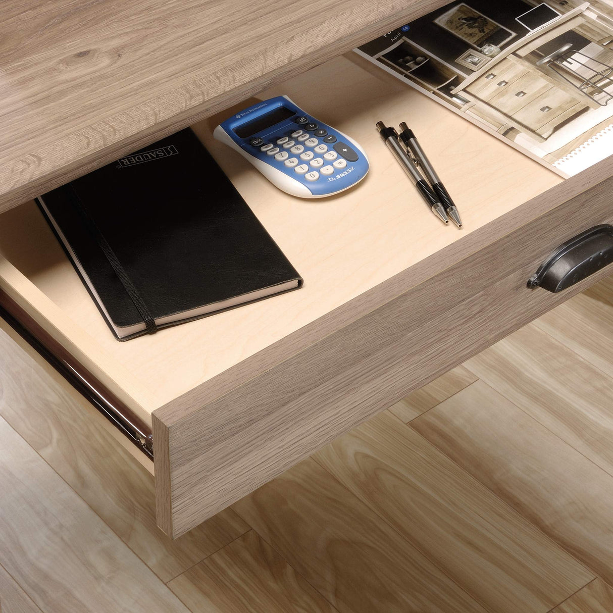 Barrister Lane L-Desk, Salt Oak finish