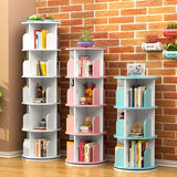 revolving Bookshelf Pink Bookshelf Floor Standing Bookcase Stackable Book Organizer