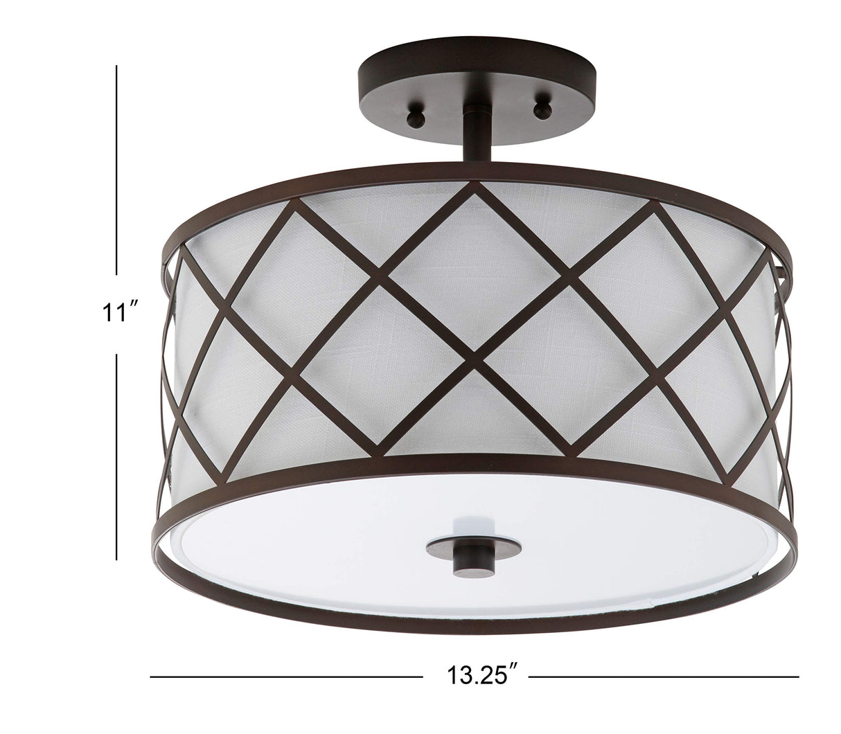 3505B Elizabeth 13.25" Metal LED Flush Mount, Contemporary,Transitional Dimmable,