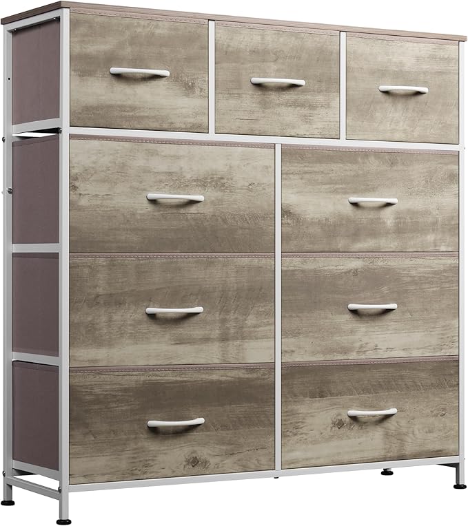 9-Drawer Dresser, Fabric Storage Tower for Bedroom, Entryway, Closet,