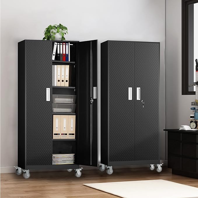 Garage Storage Cabinet, 72" Tool Storage Cabinet Utility Locker
