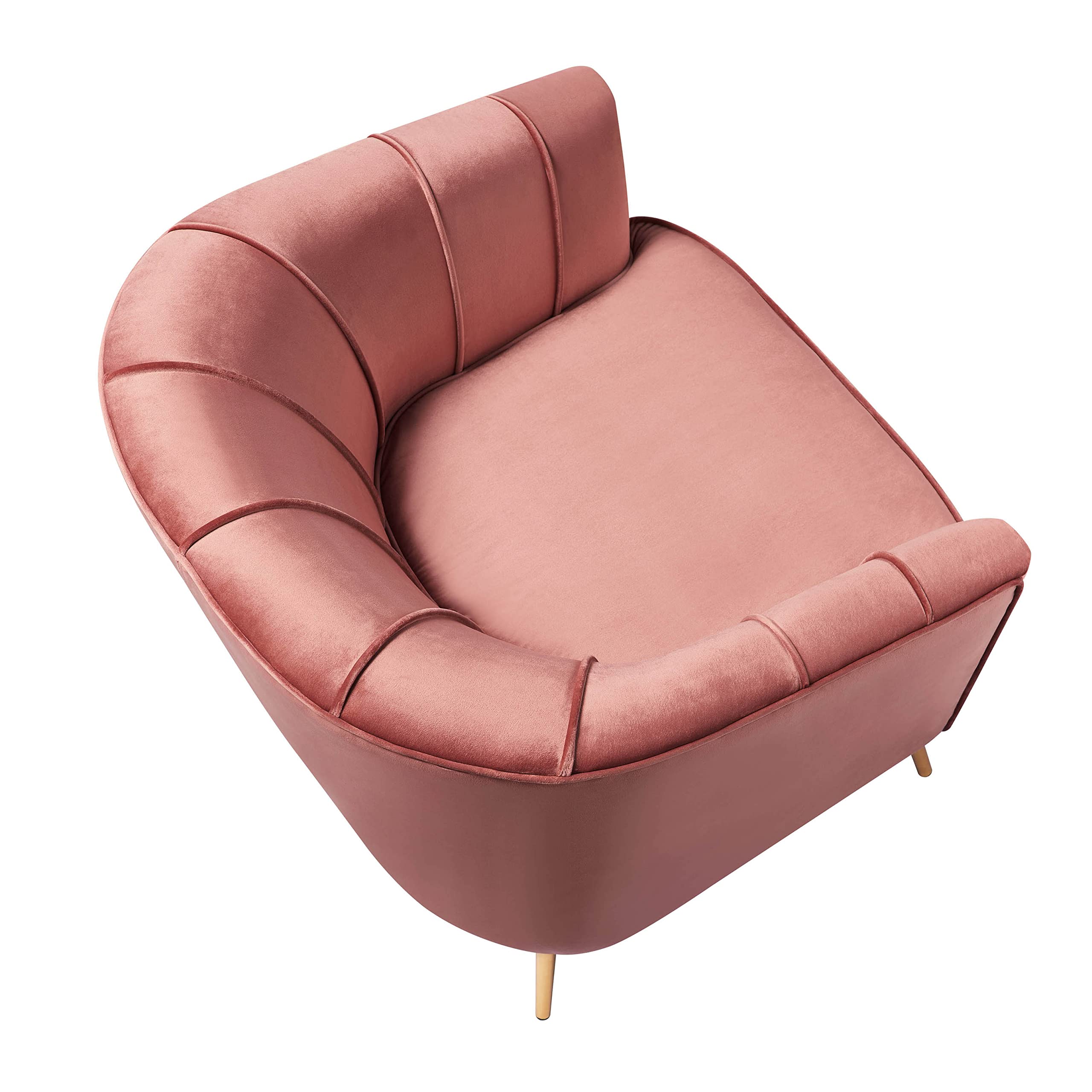 Inside + Out McCance Mid-Century Velvet Upholstered Accent Chair for ‎Living Room, Bedroom, Vintage Rose