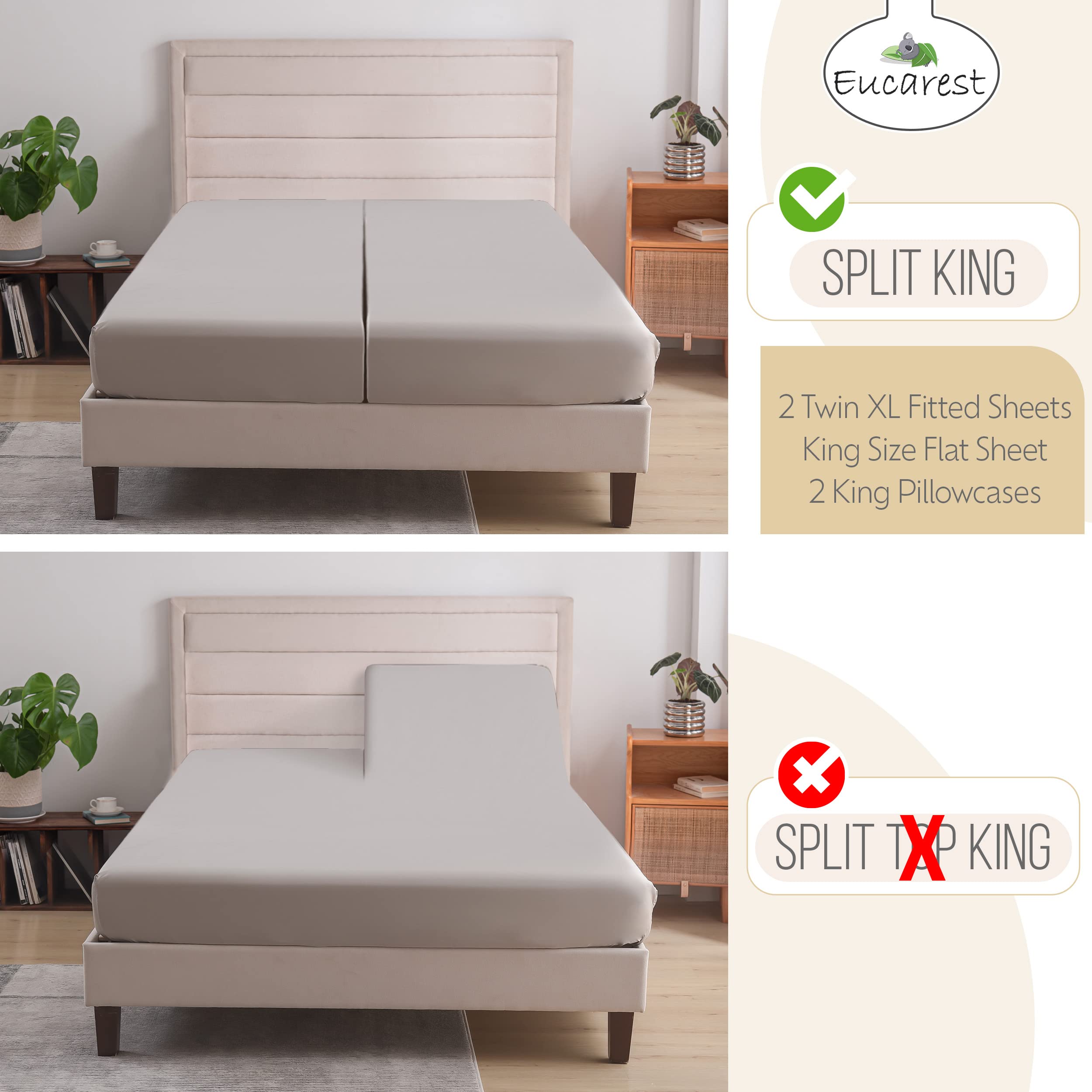 Eucalyptus Lyocell Bed Sheets, Hypoallergenic 100% Organic Tencel, Thermal