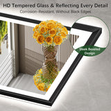 30x36 Black Framed LED Bathroom Mirror - Dimmable with Anti-Fog