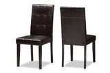 Avery Dining Set and Dining Set Dark Brown Faux Leather Upholstered 5-Piece Dining Set