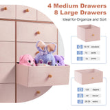 Pink Dresser for Bedroom with 12 Drawers Dressers for Bedroom Pink Chest of Drawers