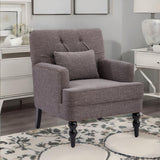 Tufted Club Chair with Lumbar Pillow,Upholstered Button Armchair,Accent Reading Chair