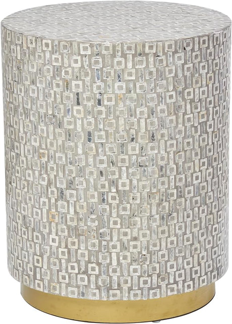 Contemporary Mother of Pearl Stool Accent,