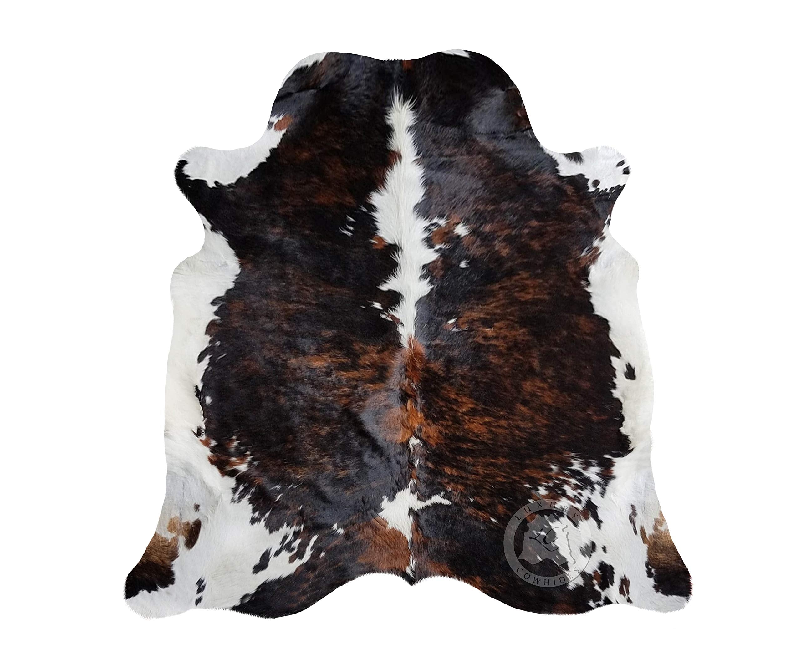 Genuine Cowhide Rug - Rustic Cowskin Hide for Living Room, Bedroom, Dining
