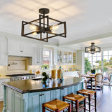 Modern Black Flush Mount Ceiling Light - 2 Pack