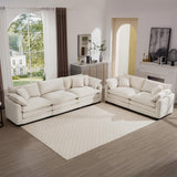 Modern Fabric Living Room Set of 2 Sofas - 2-Seat & 3-Seat