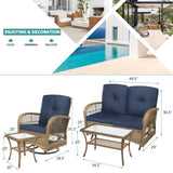 5 Pieces Outdoor Patio Rattan Furniture Sets