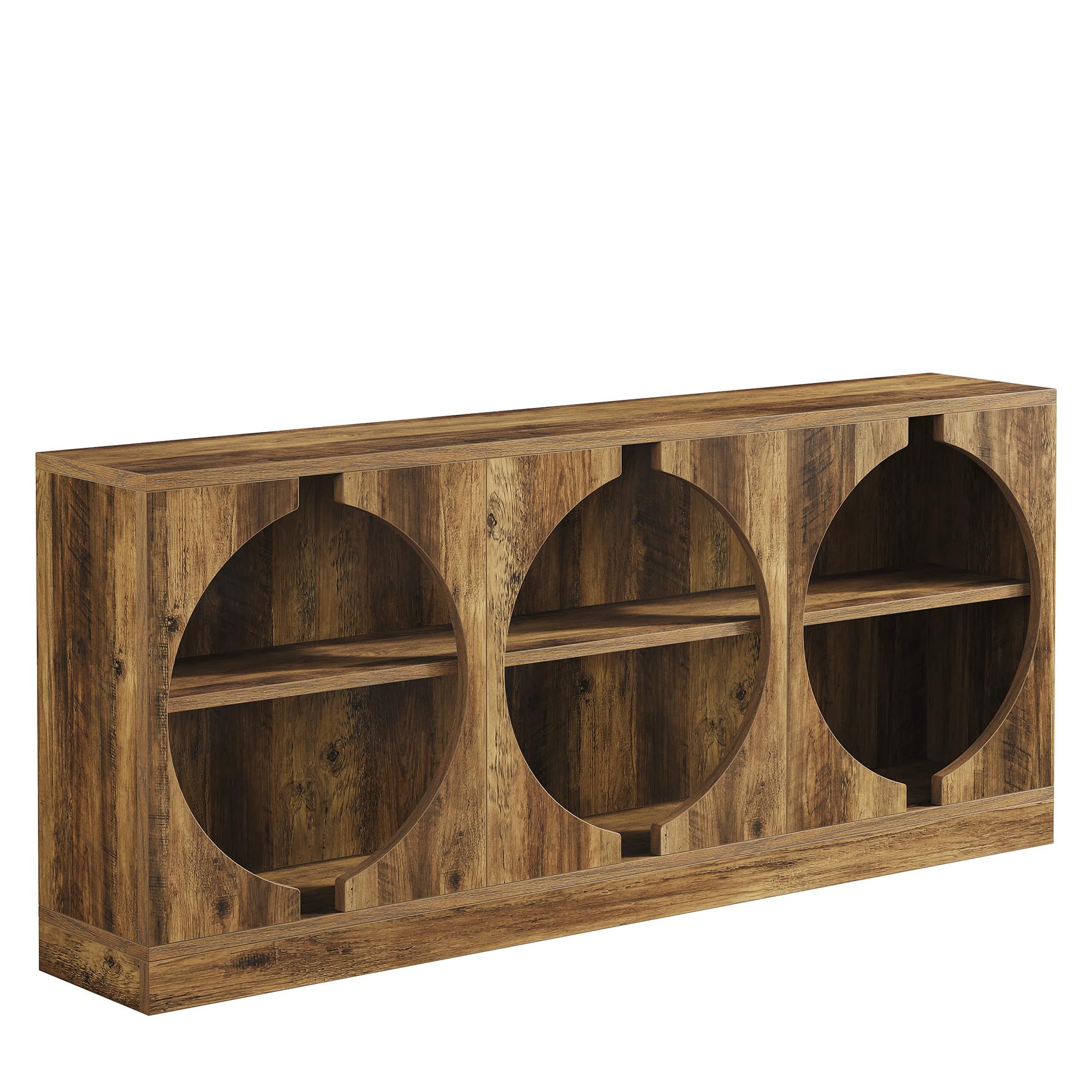 68.11-Inch Long Console Table, 3-Tier Entryway Table with Storage, All-Wood Sofa Table