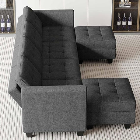 Sofa Couch with Reversible Chaises 6 seat Sectional Couch