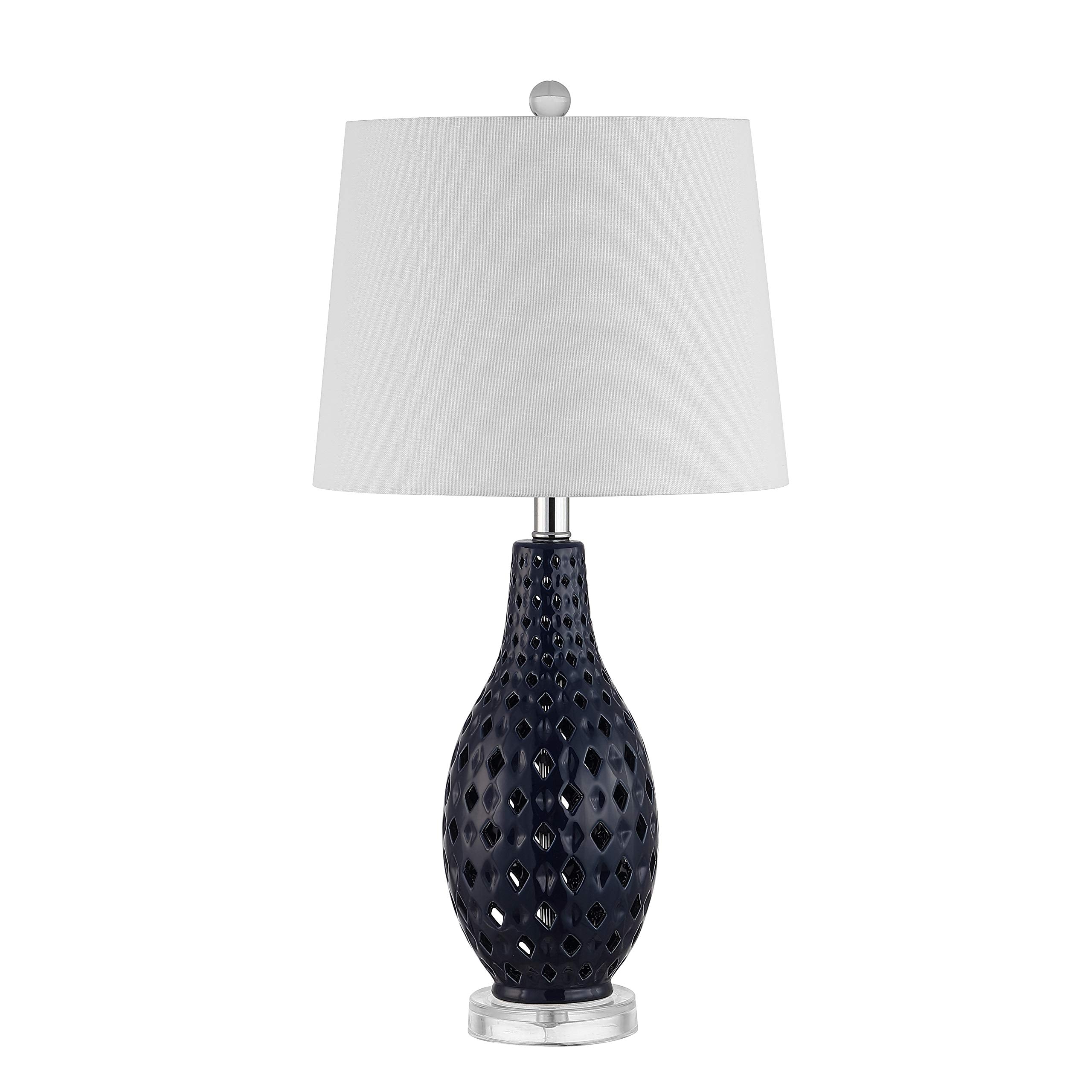 Lighting Collection Harlem Trellis Navy Ceramic 26-inch Bedroom