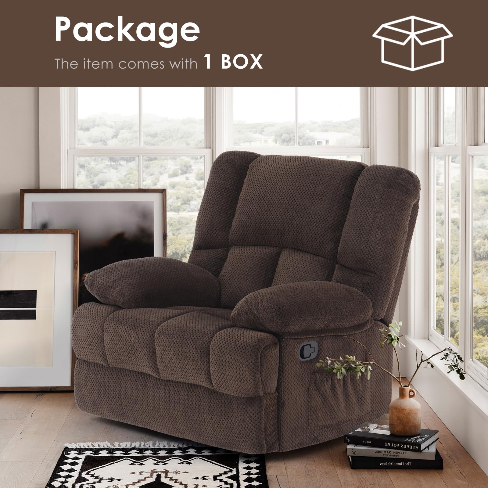 CozyRock Oversized Recliner Chair – Rocking Armchair for Living Room