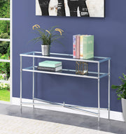 Tudor Console Table - Clear Glass & Chrome