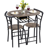 3 Piece Dining Table Set, Kitchen Table & Chair Sets for 2, Compact Bistro Table Set