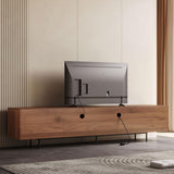 94.5" Mid-Century Modern TV Stand for 80+ Inch TVs - Walnut Entertainment Center