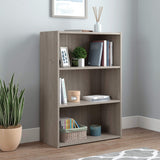 Beginnings Small 3-Shelf Bookcase/Book Shelf, Silver Sycamore Finish