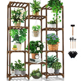 Plant Stand Indoor Outdoor, Tall Plant Shelf for Multiple Plants, 10 tiers 11 Pot Large Plant