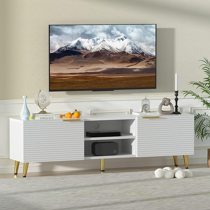 TV Stand for 65+ Inch TV, Modern TV Console for Living Room Bedroom