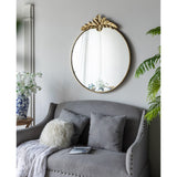 Arched Wall Decor Mirror with Metal Frame - Gold 36" x 41"