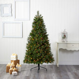 6ft. Golden Tip Washington Pine Artificial Christmas Tree with 250 Clear Lights