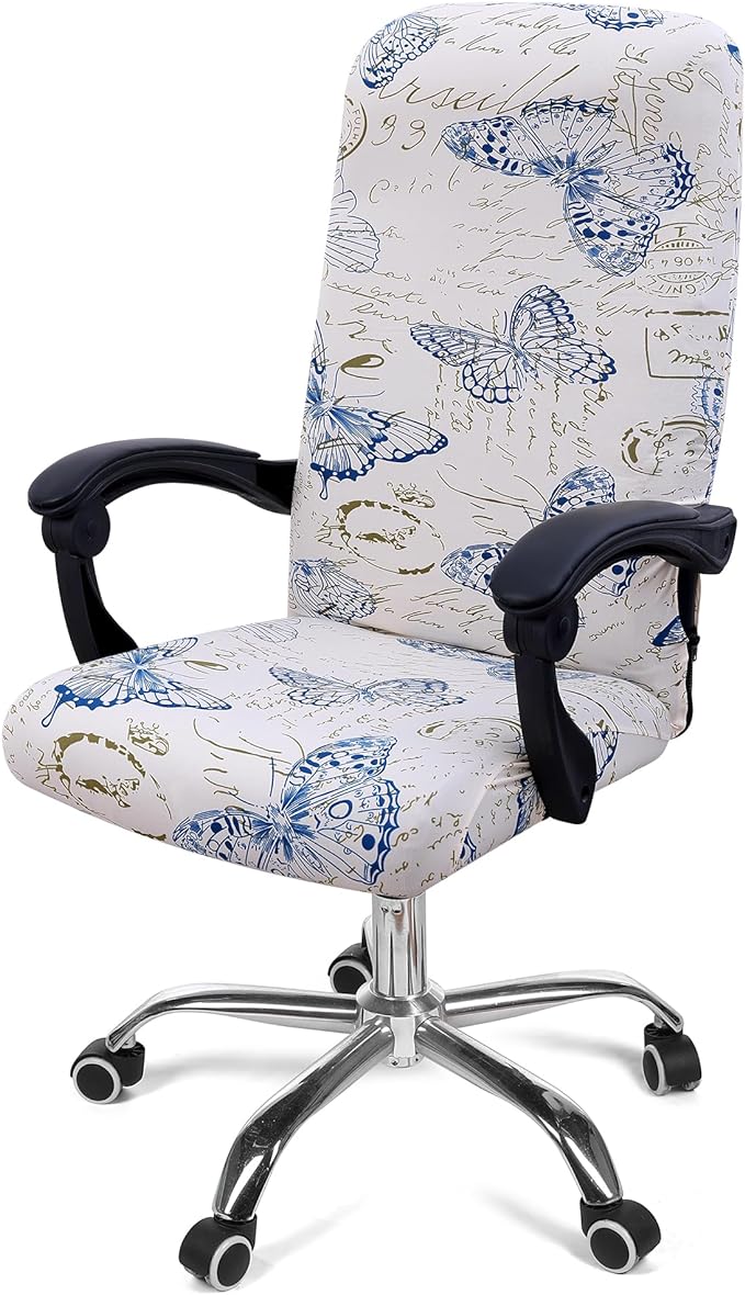 Stretch Printed Computer Office Chair Covers, Soft Fit Universal Desk Rotating Chair