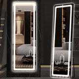 Full Length Mirror with Lights, 56" x 16" LED Floor Mirror, Full Body Dressing Standing Mirror