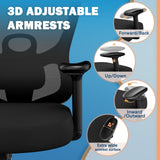 Ergonomic Office Chair with Adjustable Lumbar Support and 3D Armrests