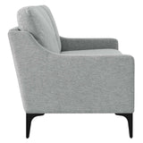 EEI-6021-LGR Corland Upholstered Fabric Loveseat, Light Gray