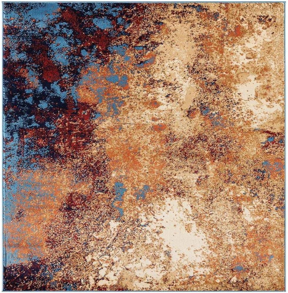 Modern Splatter Abstract Area Rug - Blue 8x10