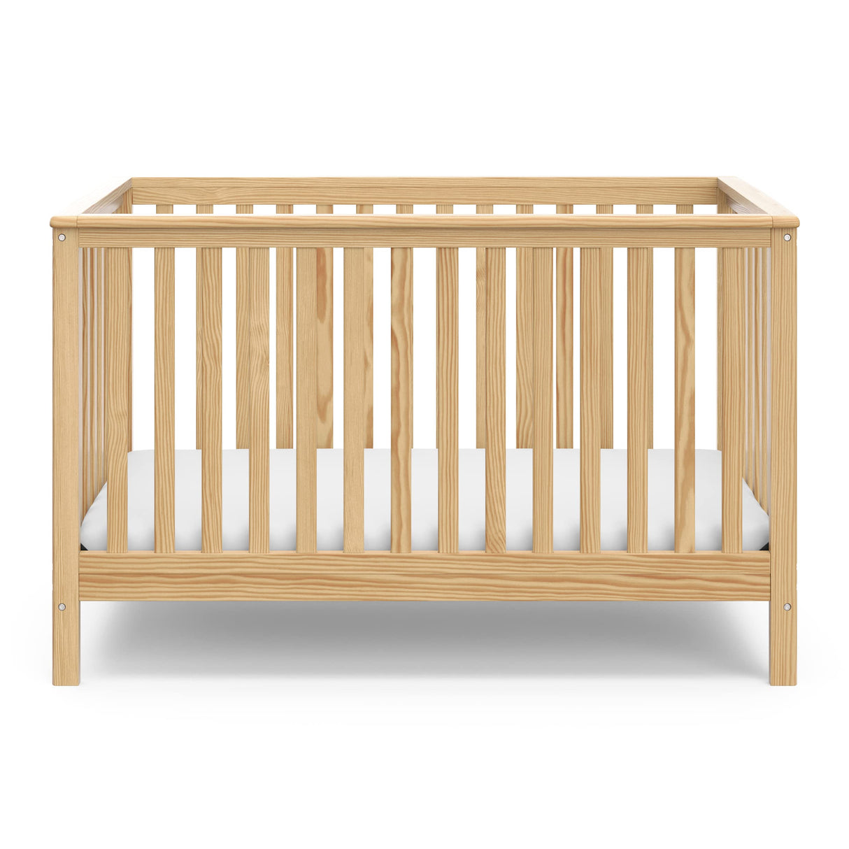 4-in-1 Convertible Crib (Natural) - Converts to Daybed, Toddler Bed, and Full-Size Bed,