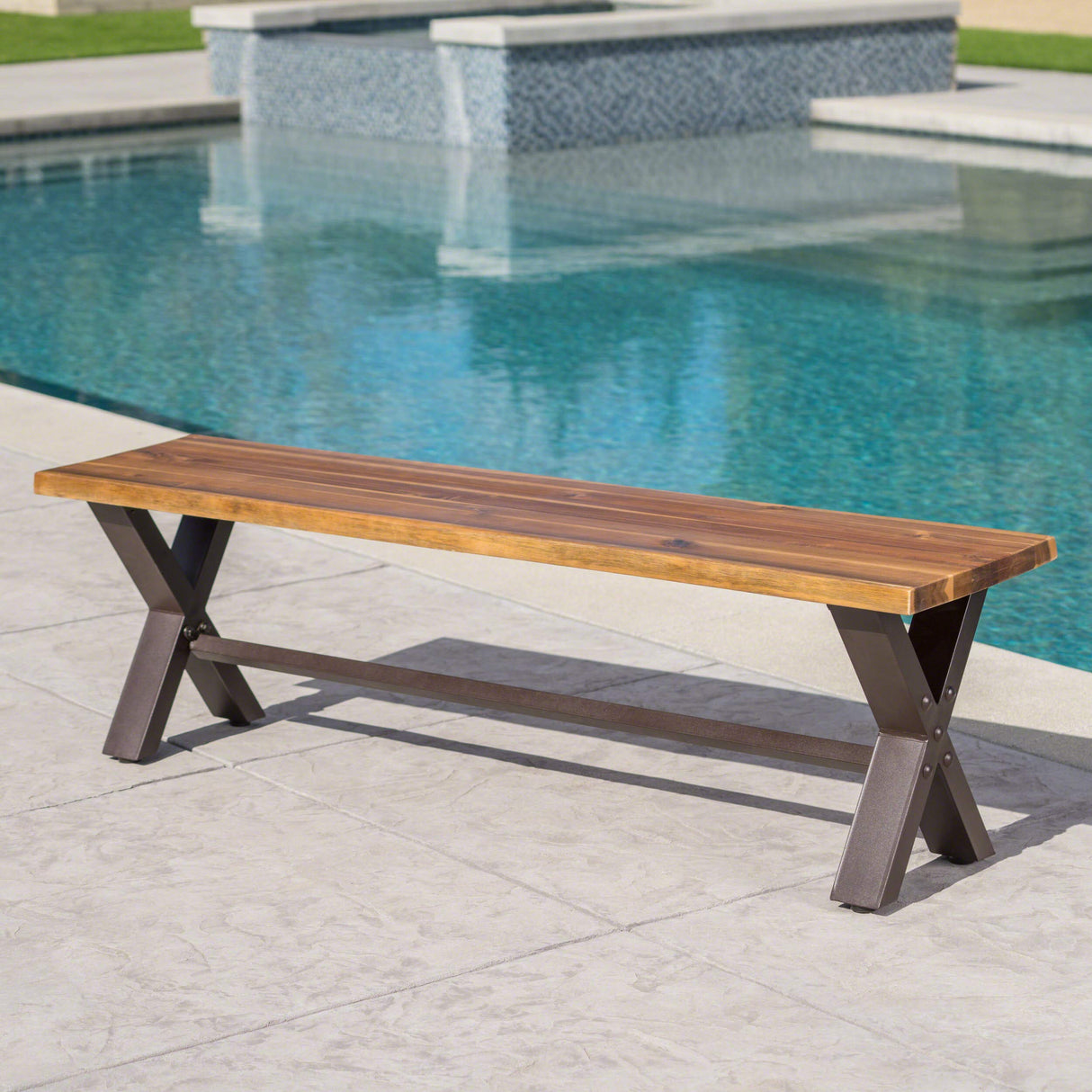 Sanibel Outdoor Acacia Wood Dining Bench