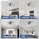 Modern LED Ceiling Light - Dimmable 5CCT Flush Mount (6 Lights, Black)
