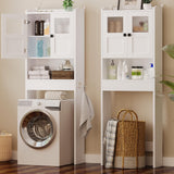 Bathroom Cabinet, Linen Storage Cabinet with Doors, Wooden Floor Cabinet with Adjustable Shelves for Bathroom,