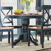 Black Oak 42-inch Round Pedestal Dining Table with Hardwood Solids Construction,