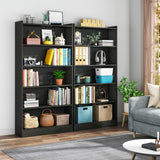 72-inch Tall Bookcase, Modern 6-Tier White Library Bookshelf with Storage Shelves