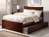 Metro Queen Bed with Matching Footboard and Twin Extra Long Trundle in Walnut