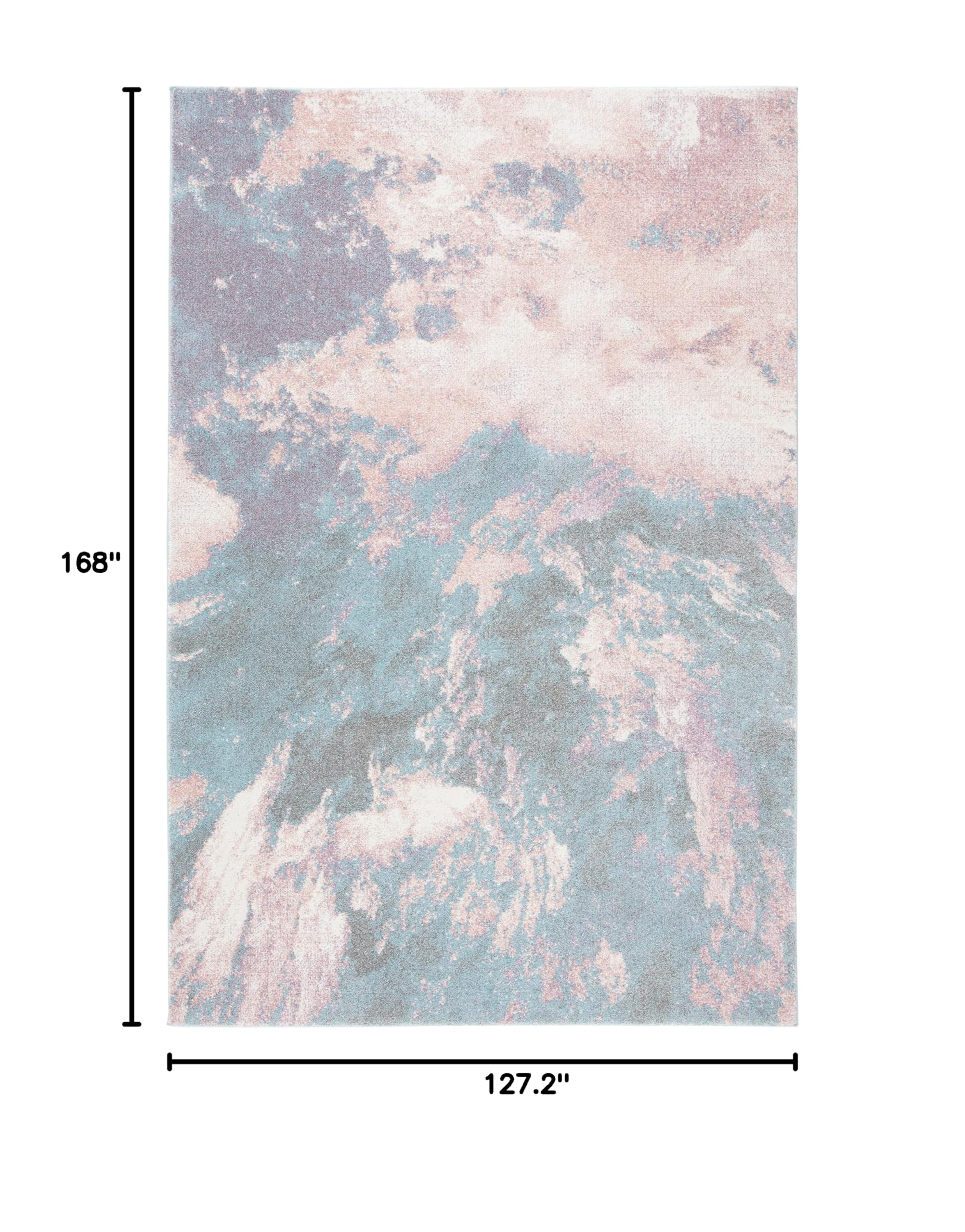 SAFAVIEH Glacier Collection Area Rug - 10'6" x 14', Pink & Blue, Modern Abstract Design, Non-Shedding & Easy Care, Ideal for High Traffic Areas in Living Room, Bedroom (GLA123U)