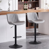 YOUNIKE Bar Stools Set of 2 Swivel Barstools PU Leather Adjustable Counter Stools Cushioned High Backrest